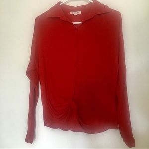NWOT Francesca’s blouse in rustic red!Size M